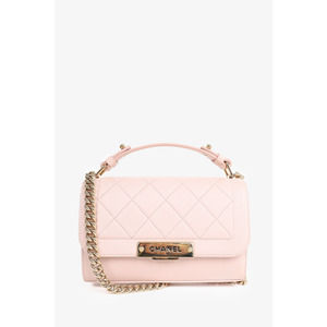 Pre-Loved Chanel™ 2017 Pink Leather Small Label Click Flap Bag